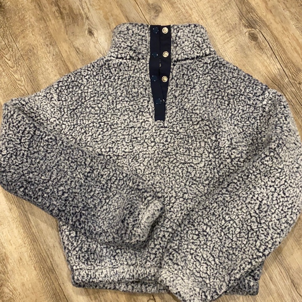 NAVY blue SHERPA by SO. sz XS sweatshirt coat